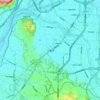八幡市の地形図、標高、起伏
