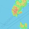 松前町の地形図、標高、起伏