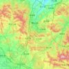 博山区の地形図、標高、起伏
