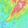 箕面市の地形図、標高、起伏