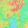 京都市の地形図、標高、起伏