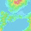 諫早市の地形図、標高、起伏