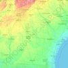 ジョージア州の地形図、標高、起伏