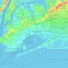 Queensの地形図、標高、起伏