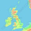 イギリスの地形図、標高、起伏