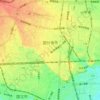 国分寺市の地形図、標高、起伏