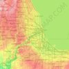 Cook Countyの地形図、標高、起伏