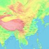 中国の地形図、標高、起伏
