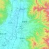 東根市の地形図、標高、起伏