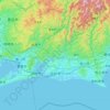 浜松市の地形図、標高、起伏