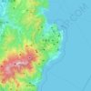 伊東市の地形図、標高、起伏