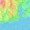 ロードアイランド州の地形図、標高、起伏