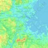 ボストンの地形図、標高、起伏