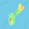 グアムの地形図、標高、起伏