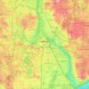ミネアポリスの地形図、標高、起伏