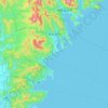 気仙沼市の地形図、標高、起伏