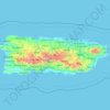 プエルトリコの地形図、標高、起伏